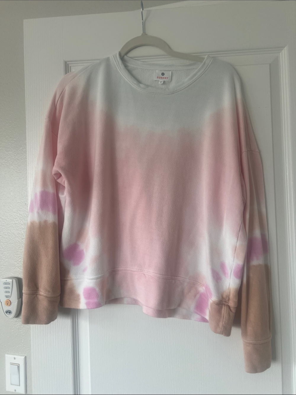 Sundry Pink, White & Tan Ombre Crewneck Sweatshirt size 2 (Large)